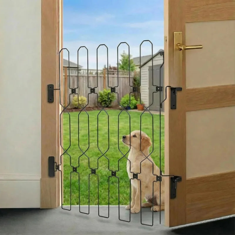 Retractable Metal Pet Gate Safety Adjustable No Drilling Indoor Outdoor 66CM Width 78CM Height Expandable Guard Fence Barrier Vue