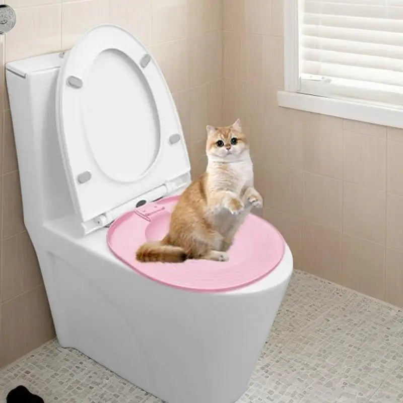Cat Toilet Training Kit Reusable rinal Seat Potty Litter Box Trainer Pet Potty Training Seat Pet Cleaning Supplies Vue