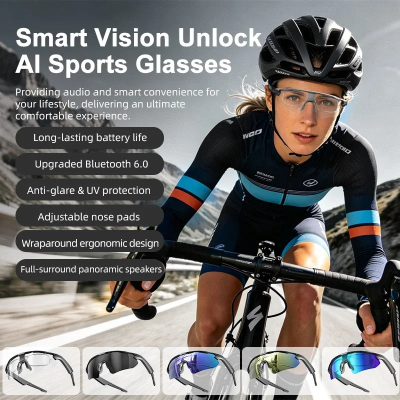 Smart Glasses Ai Bluetooth Calling Listening, Recording Transcription Translation Goggles Vue