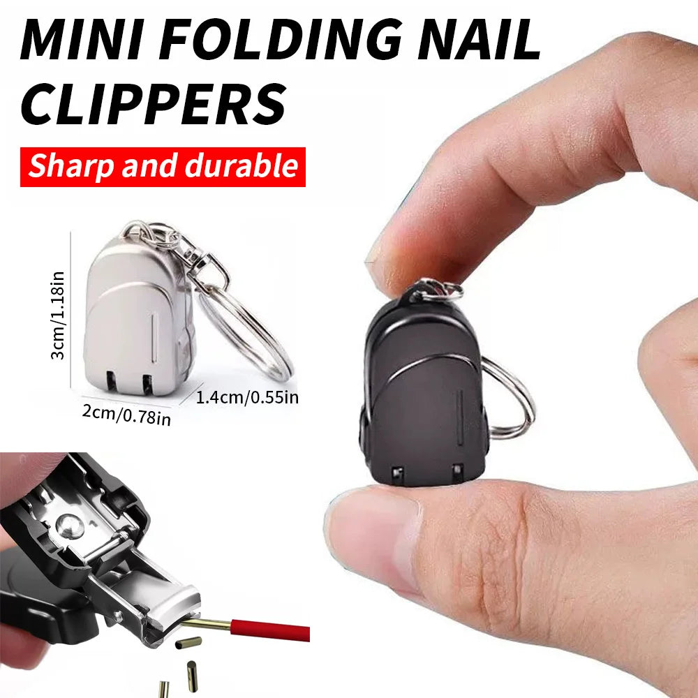 Stainless Steel Exquisite Luggage Keychain Foldable Nail Cutter Nail Clippers Rotary Toenail Fingernail Manicure Trimmer Vue