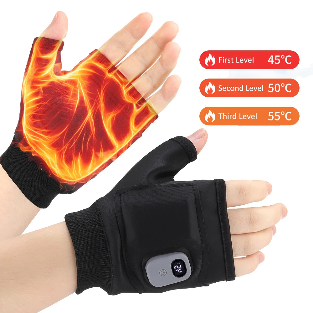 USB Electric Heated Fingerless Gloves | 3-Level Warmth Heated Fingerless Gloves Vue