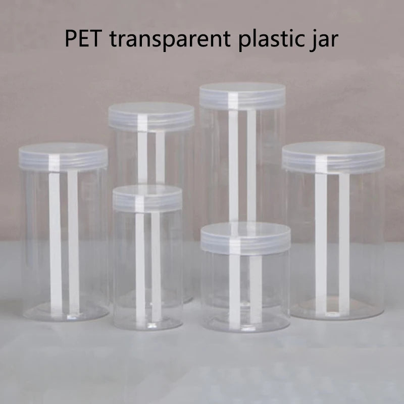 Clear Sealed Tank Jar Lid Circular Storage Bucket Cans Nut