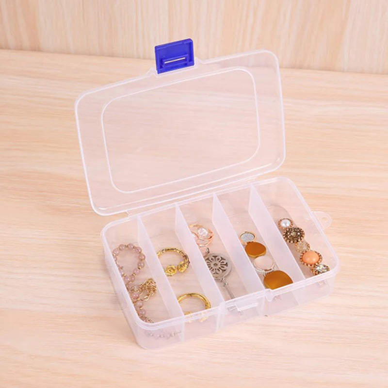 5/6-Grid Portable Plastic Storage Box Dust Proof Hair Clips Jewelry Organizer Household Travel Small Accessories Container Case Vue