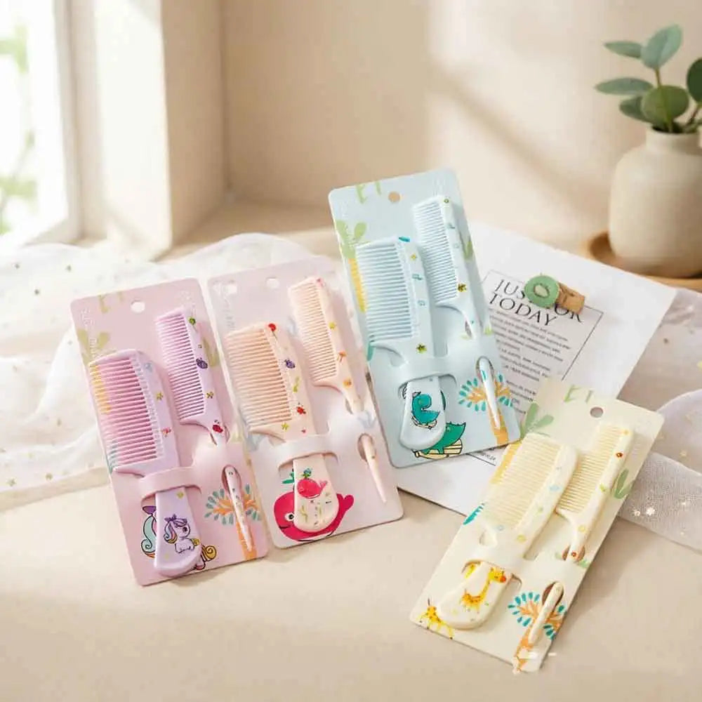2Pcs For Girls Hair Comb Hair Comb Cartoon Baby Child Kids Set Cute Portable Anti-Static Plastic Hairdressing Comb Hairdressing Vue