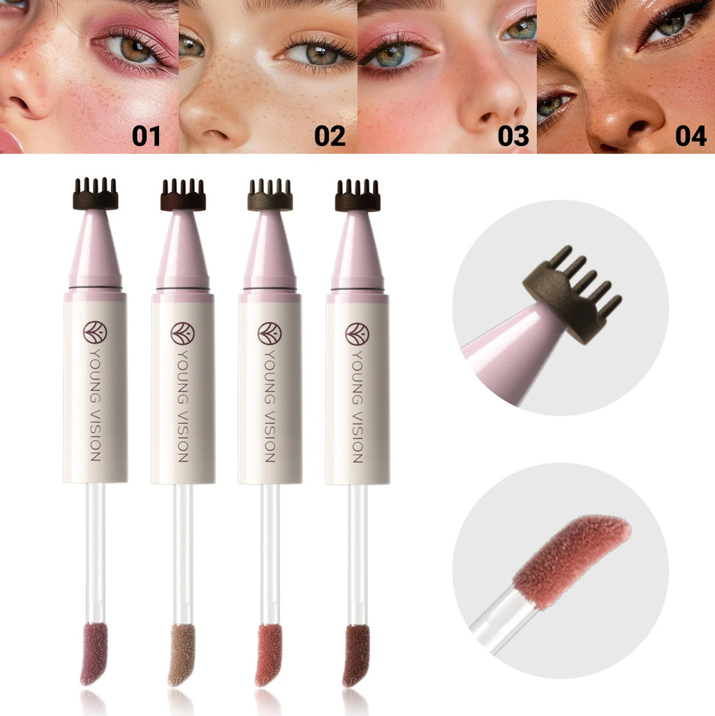 YOUNG VISION 4-color double head seal freckle powder blusher makeup pen matte durable liquid powder blusher Vue