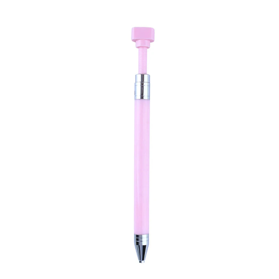 1 nail self-adhesive rhinestone pen, gemstone picker, nail art auxiliary tool, rotatable pen tip for waxing, crayon point brush Vue Pink
