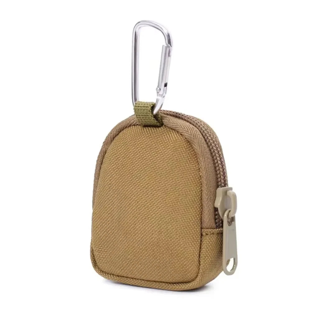 Tactical EDC Pouch Key Wallet Holder Men Coin Purses Pouch Bag Keychain Zipper Pocket Outdoor Key Bag Vue Khaki