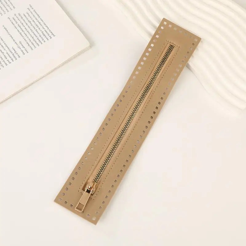 27cm Double Sided Leather Zipper Utility Handbag Leather Zipper Utility Crochet Bag Hardware Solid Zipper Sewing Accessories Vue A10