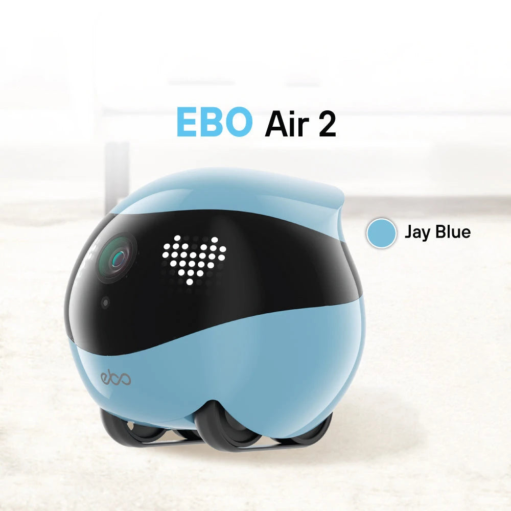 Enabot EBO AIR2 Intelligent Robot Wireless Camera Robot Remote Monitoring Pet Companion Robot Realtime Control Custom Gift Vue Blue