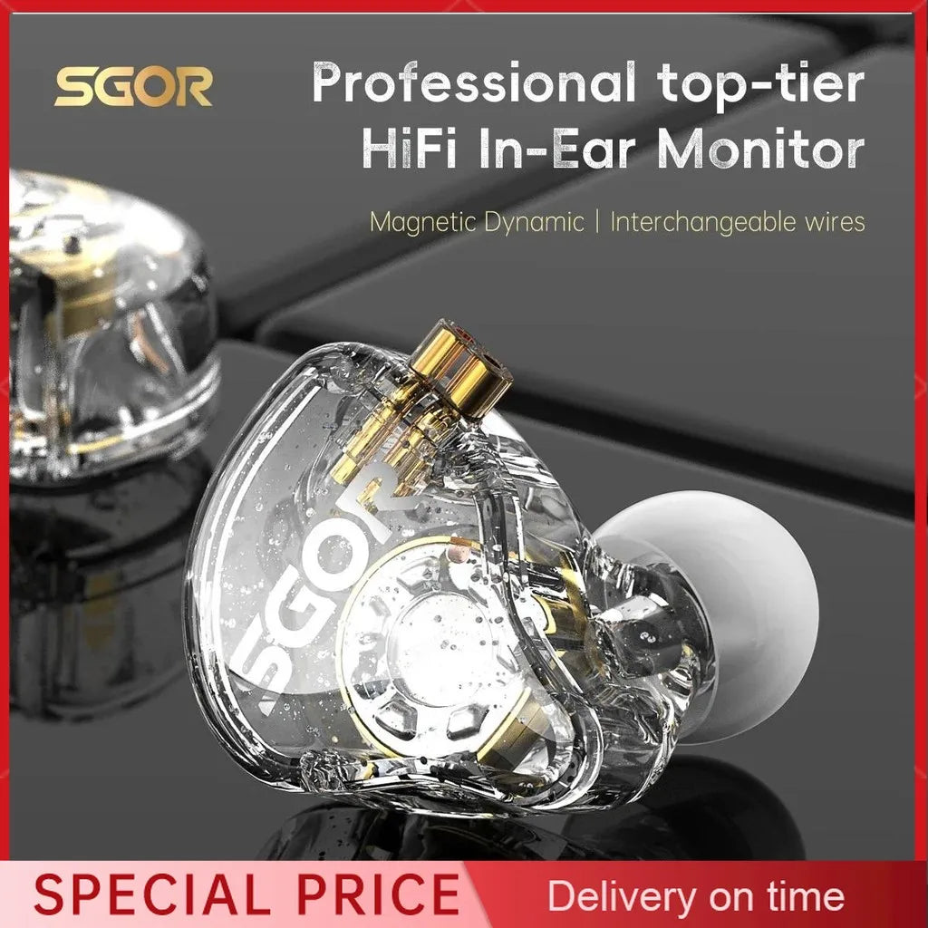 SGOR SG01 HIFI Bass Wired In-Ear Monitor Earphones Wired In-Ear Earphones Vue