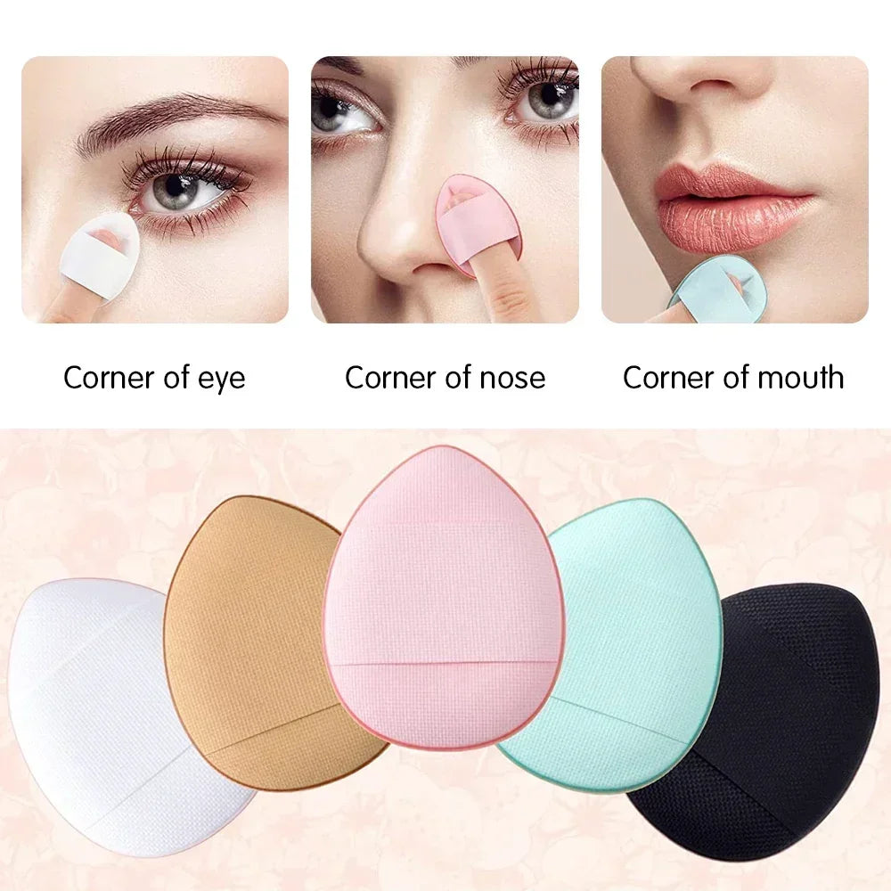 3/10pcs Foundation Finger Puff Mini Size Makeup Sponge Concealer Set Detail Powder Puff Wet & Dry Use Applicator Cosmetic Tools Vue