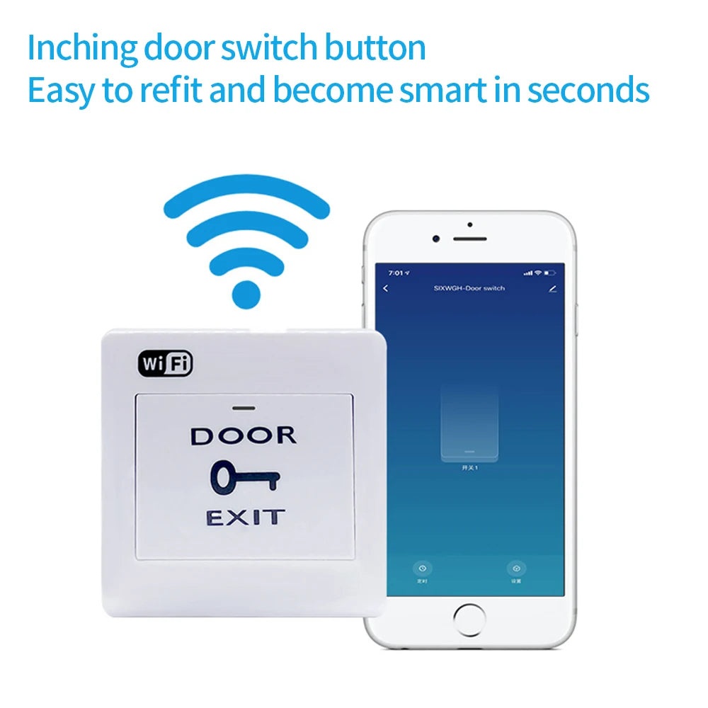 Tuya Smartlife WiFi Door Exit Button Voice Control Remotely Door-Opening Wireless Release Push Switch For Electronic Door Lock Vue