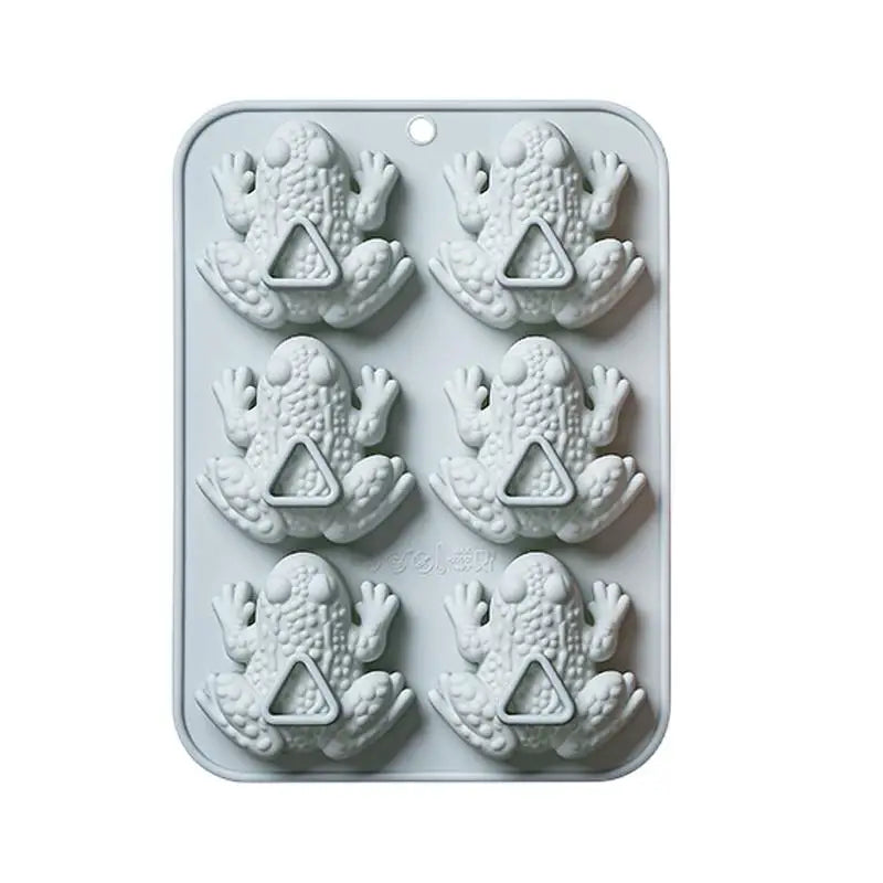 Frog Silicone Fondant Mold 6 Hole Toad Shape Chocolate Candy Moulds for Passover Baking and Party Supplies Vue Blue