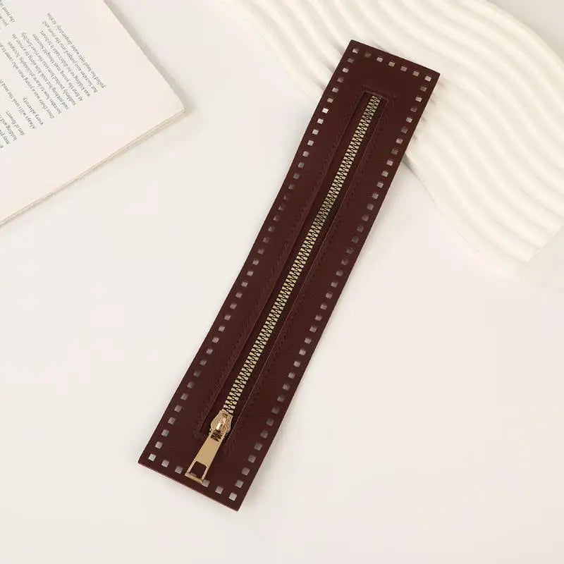 27cm Double Sided Leather Zipper Utility Handbag Leather Zipper Utility Crochet Bag Hardware Solid Zipper Sewing Accessories Vue A15