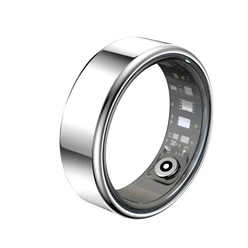 For Xiaomi Smart Ring Men Women Heart Rate and Blood Oxygen Monitor Smartring IP68 & 5ATM Waterproof, Multi-sport Mode Vue Silver 7