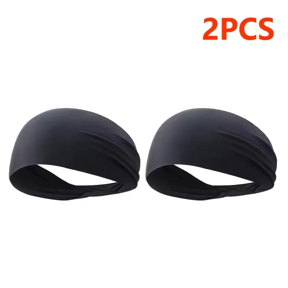 Sport Headband Fitness Sweat Bandage Head Hair Band Tennis Yoga Absorb Sweat Head Band Basketball Running Sweatband Women Men Vue 2pcs-YJD-A28