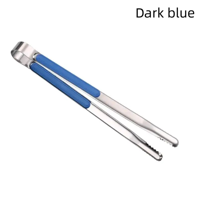 New Stainless Steel Barbecue Clip Non-slip Thickened Simplicity Portable Clip Multifunction Buffet Steak Food Clip BBQ Tools Vue Dark blue