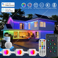 300FT Smart RGB Eave Lights App & Remote IP67 Permanent Outdoor LED String Lights Home New Year Christmas Birthday DIY Lighting Vue White US Plug 50FT 30LEDs