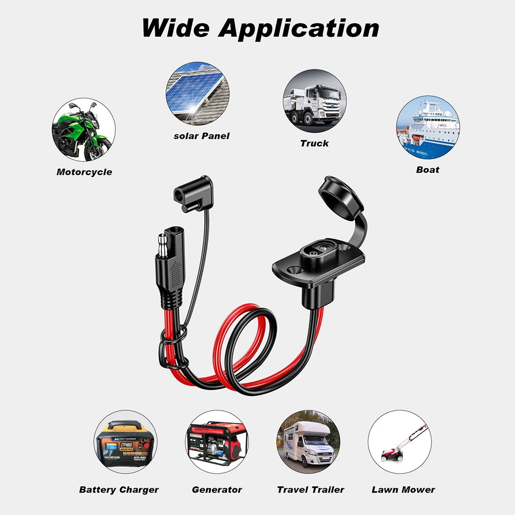 12AWG SAE Quick Connector Harness – Solar & Battery Cable SAE Connector Cable Vue