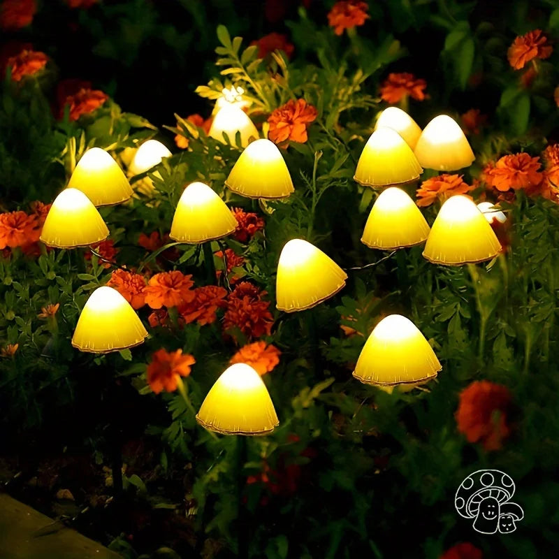 Solar Mushroom Lights 20LED Outdoor, 8 Lighting Modes, IPX4 Waterproof,Garden Decor for Yard, Walkway, Easter Party Vue