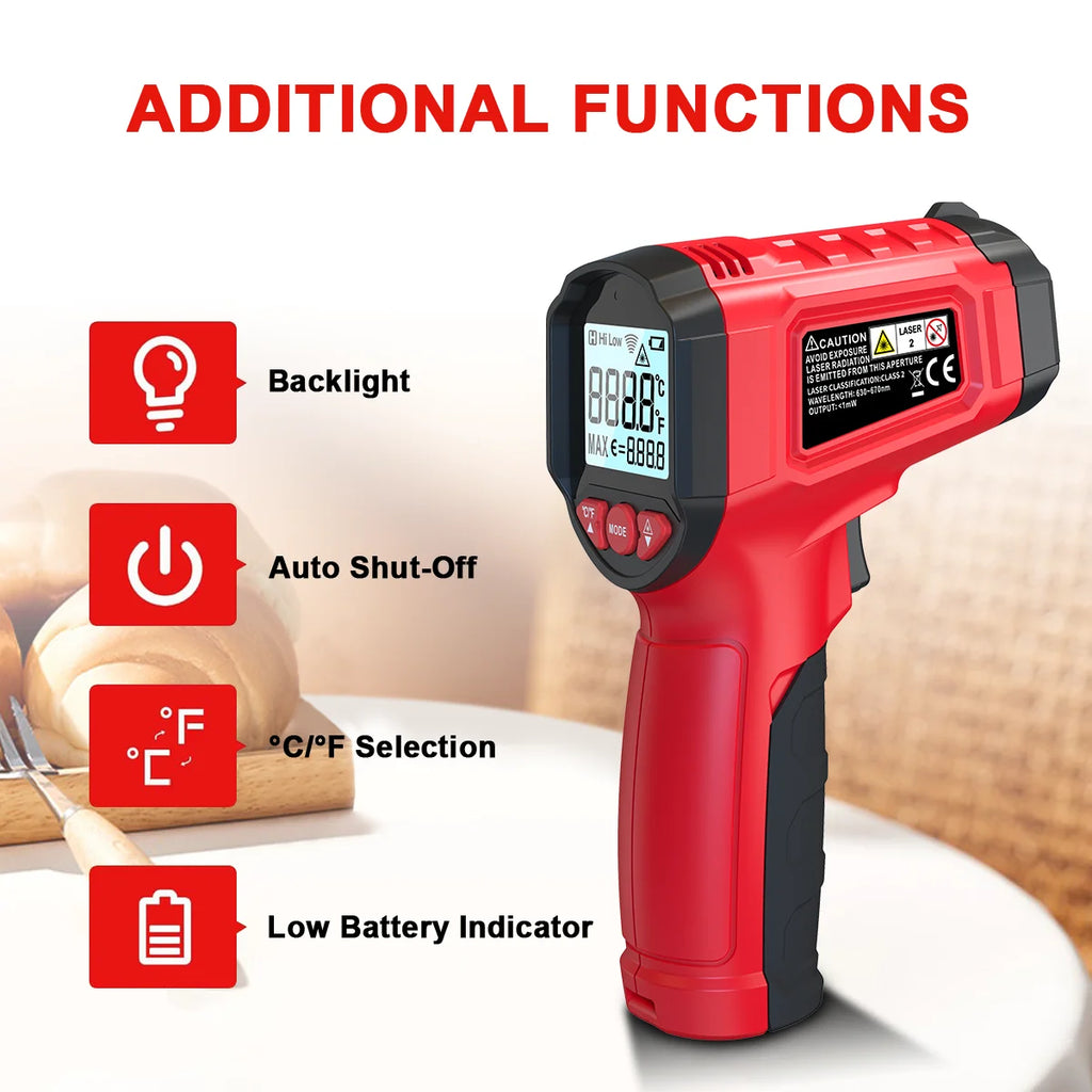 HYTAIS TS600 Infrared Non-Contact Thermometer Handheld Industrial Temp Gun Electronic Temperature Gauge -50℃ to 600℃ Greenhouse Vue