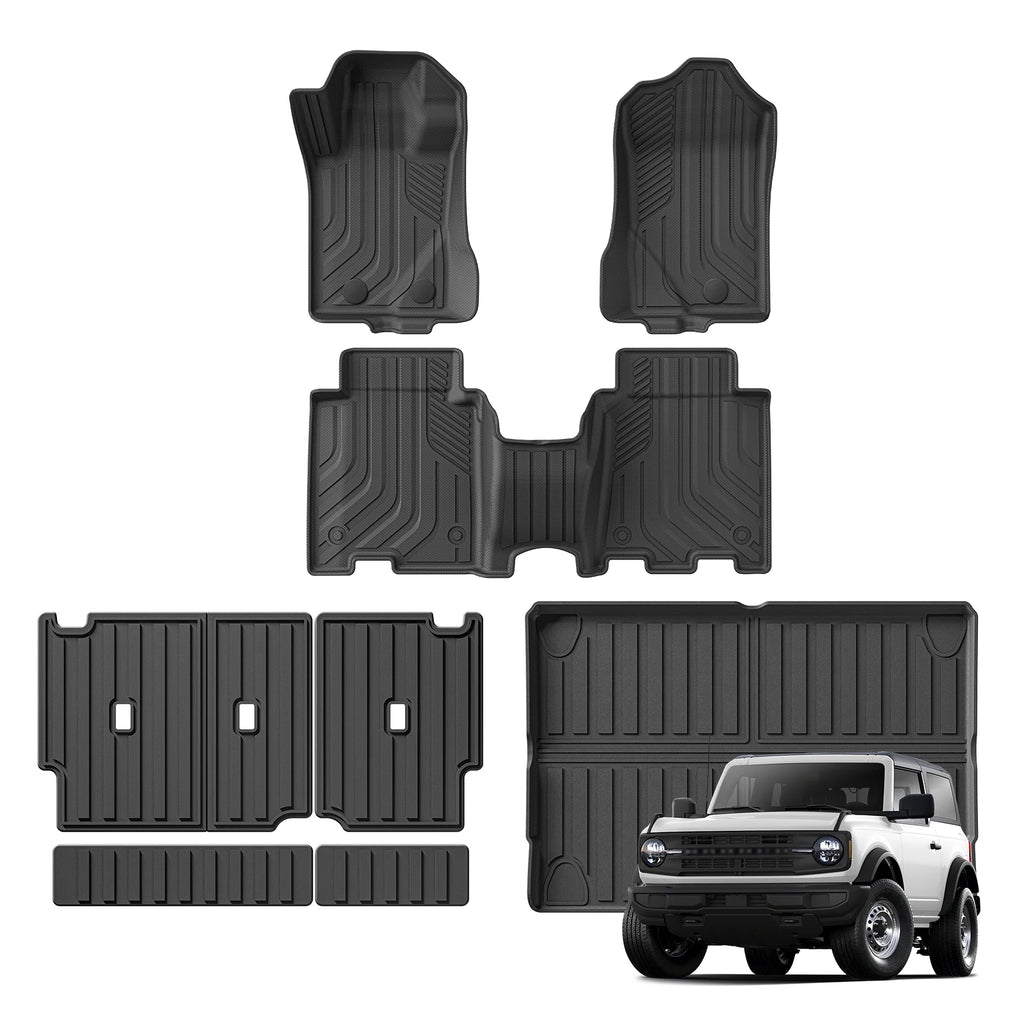 for Ford Bronco 4 Door 2021 - 2024 Car Floor Mats Cargo Liner Trunk/Backrest Pad TPE 3D Left Rudder Vue