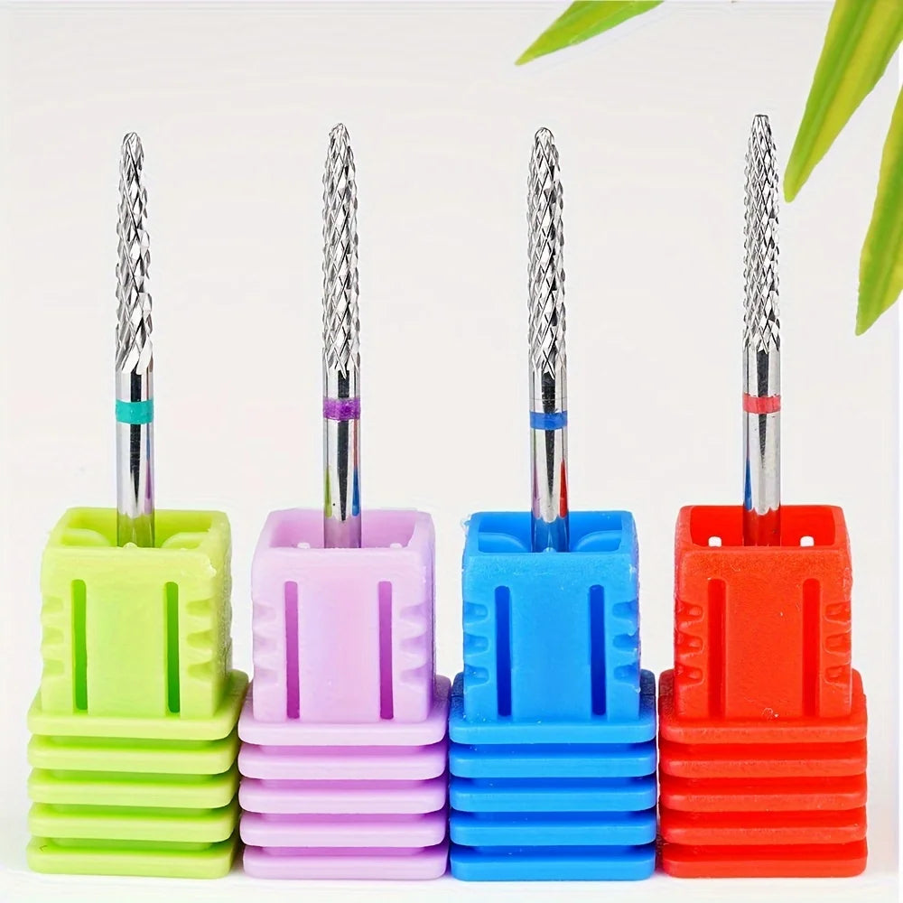 3/32 Tungsten Steel Carbide Nail Drill Bit for Acrylic Gel Nails Polishing Electric File Grinding Bits Cutter Burr Vue