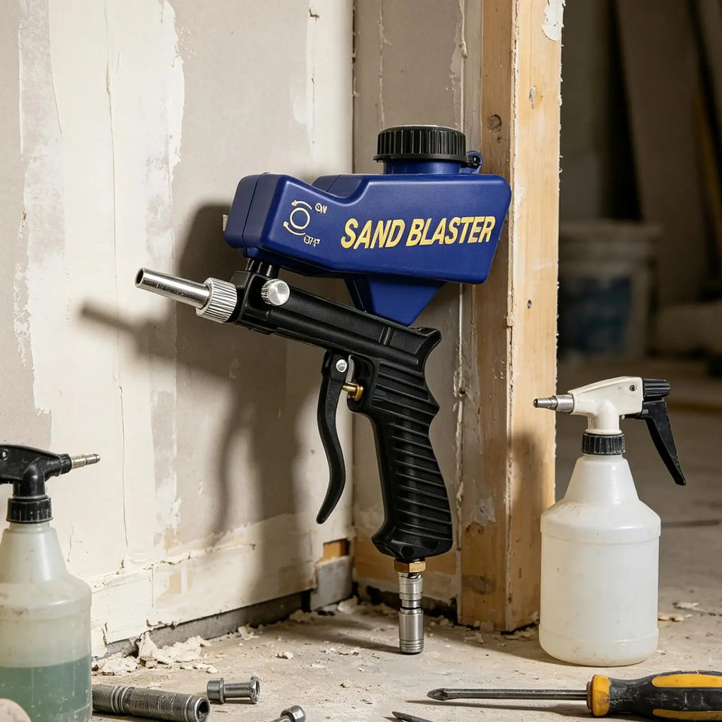 Small Portable Handheld Sandblasting Machine Powder Sand Blasting Spray Tool for Rust Paint Removal Wood Glass Concrete Tiles Vue