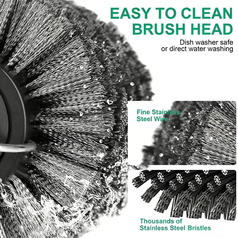 Electric BBQ Cleaning Brush Stainless Steel Rotating Grill Brush Ideal for Spring Outdoor Steam Cleaning Of Grills Vue