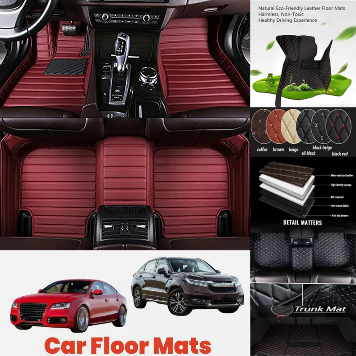 5D leather waterproof Custom Car Floor Mats For Toyota Venza Harrier Auto Carpets Foot Coche Accessorie liners Vue