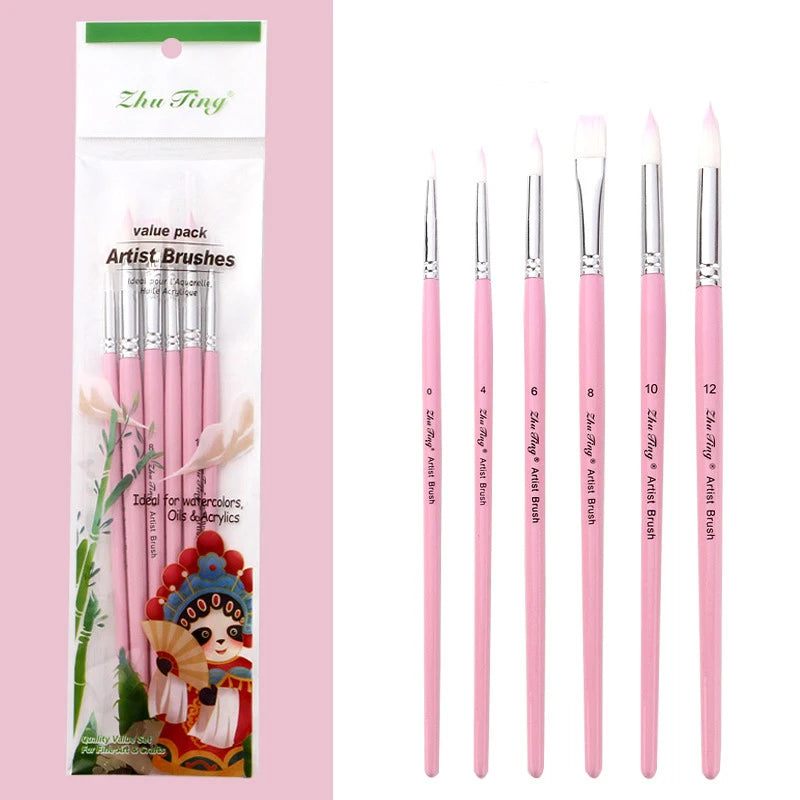 Professional Face Body Art Brush Nylon Artist Brush for Painting Acrylic Oil Watercolor Gouache Vue ZT-6 PURPLE China Mainland