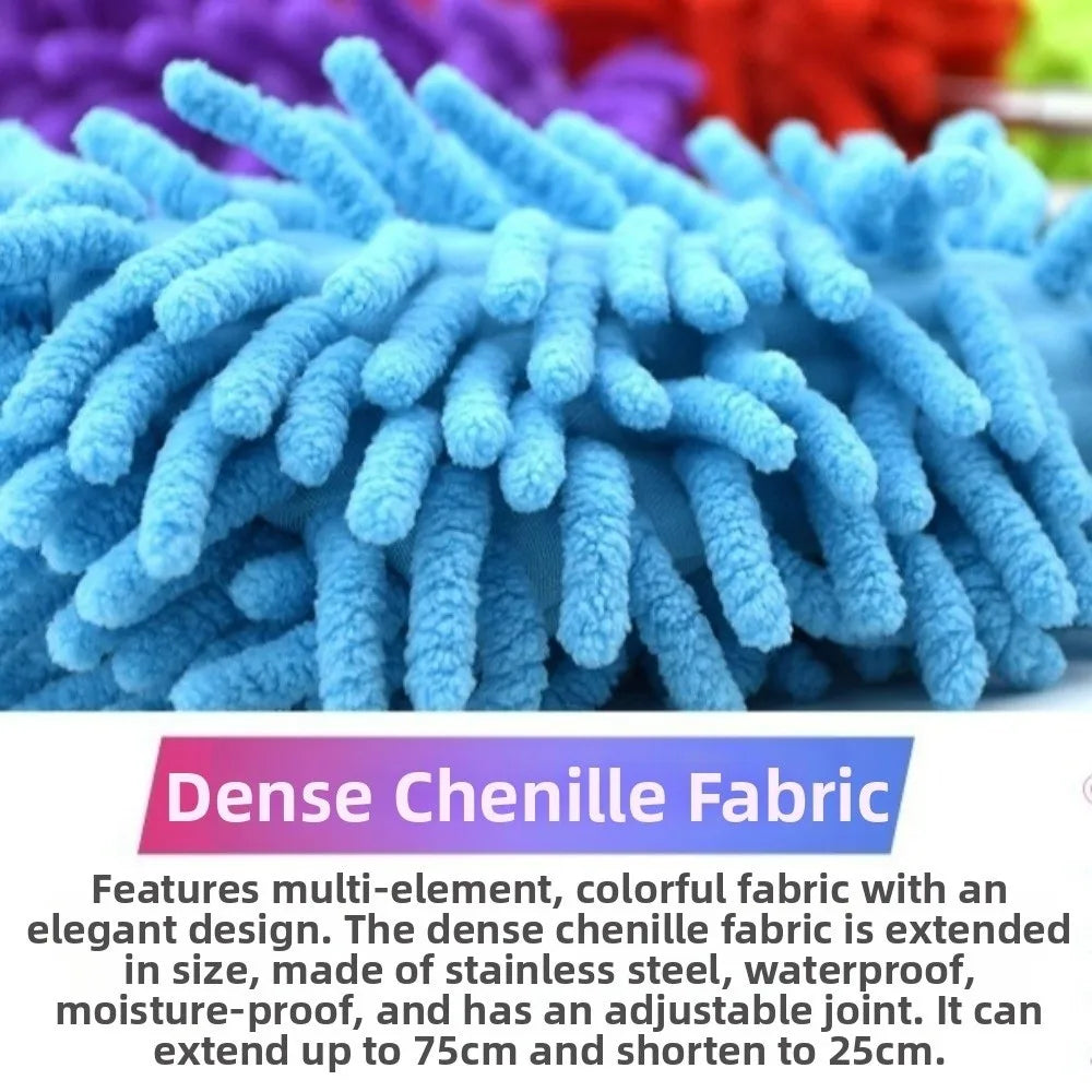 2 Pieces Extendable Microfiber Duster Replaceable Head Stainless Steel Handle Cleaning Duster Detachable Soft Vue