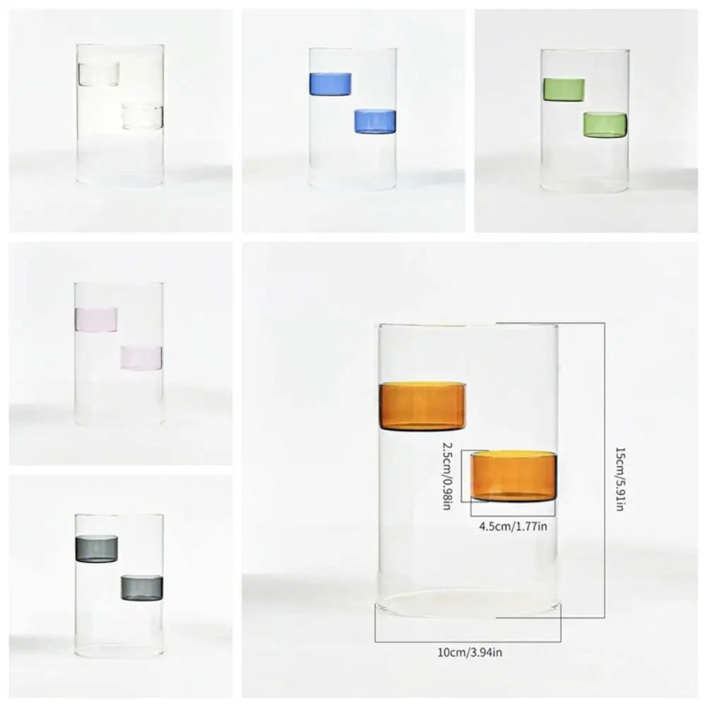 Cylinder Shape Glass Tealight Candle Holder Romantic Exquisite Windproof Candlestick Versatile Transparent Aromatherapy Holder Vue