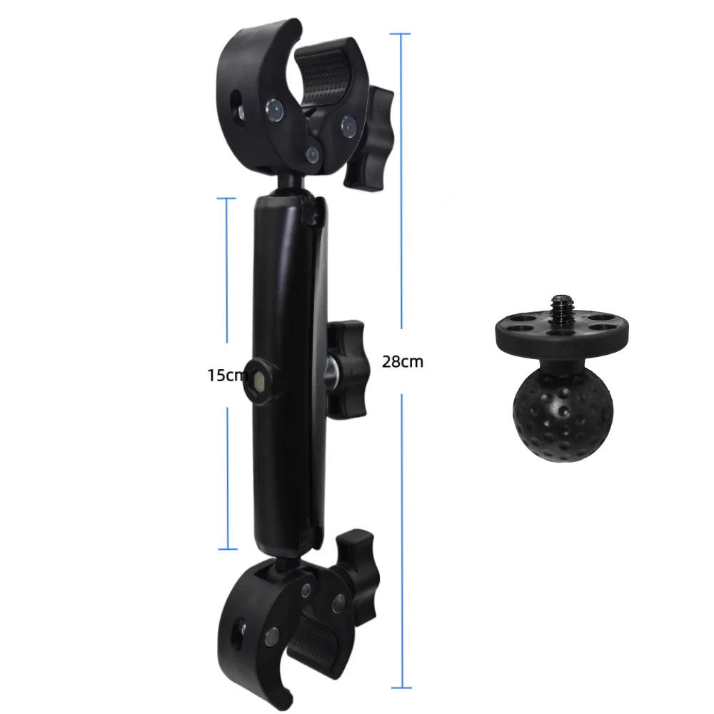 Double Head Clamp Kit For Insta360 X5 X4 X3 Motorcycle Bicycle Double Clip Bracket for GoPro 13 12 Action Camera Accessories Vue Set 6