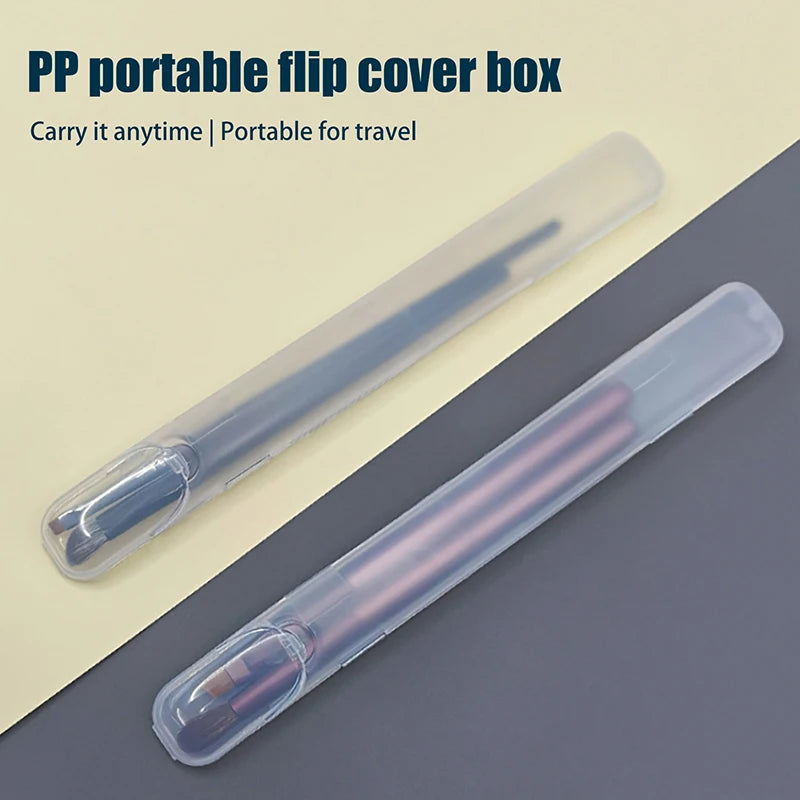 1PCS Portable Transparent Makeup Brush Storage Box With Cover Eyebrow Pencil Makeup Brushes Organizer Chopstick Case Beauty Tool Vue