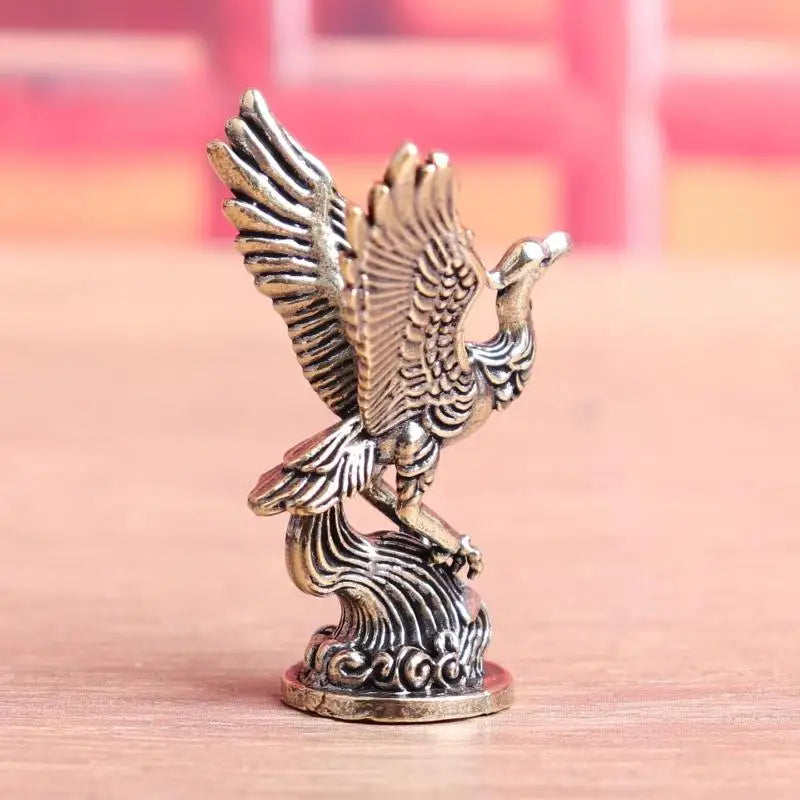 Qingluan Bird Figurine 1Pcs Ancient Divine Beast Decoration Retro Fire Phoenix Ornament for Home Office Table Decor Vue