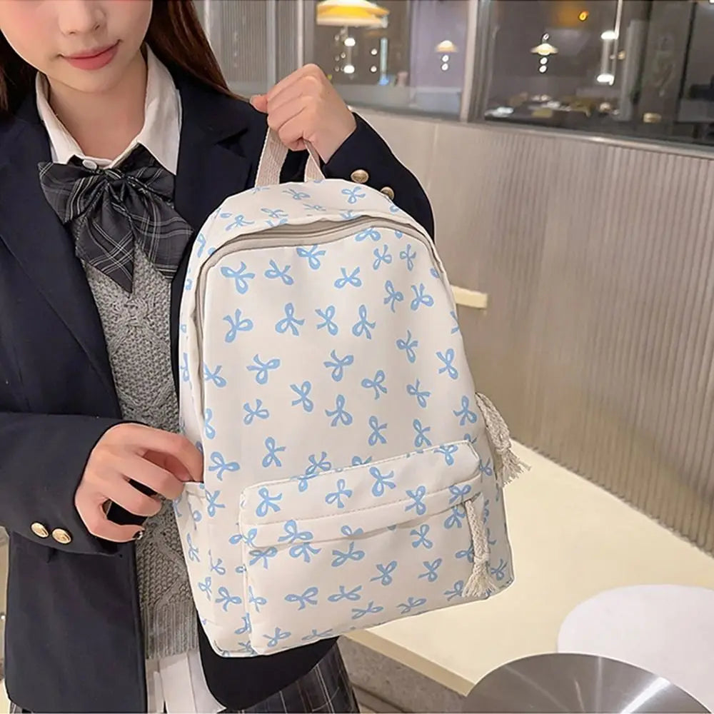 Cute Bowknot Rucksack for Teen Girls College School Travel Commute Casual Lightweight Stylish Sports Backpack Vue