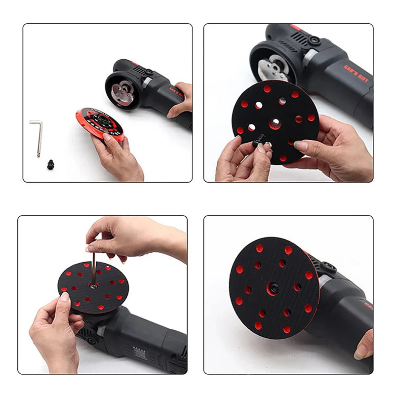 5inch 6inch Polishing Backing Plate 125/150mm 6 Hole Back Up Sanding Pad Disc Self Adhesive Back Plate For DA Polisher Vue