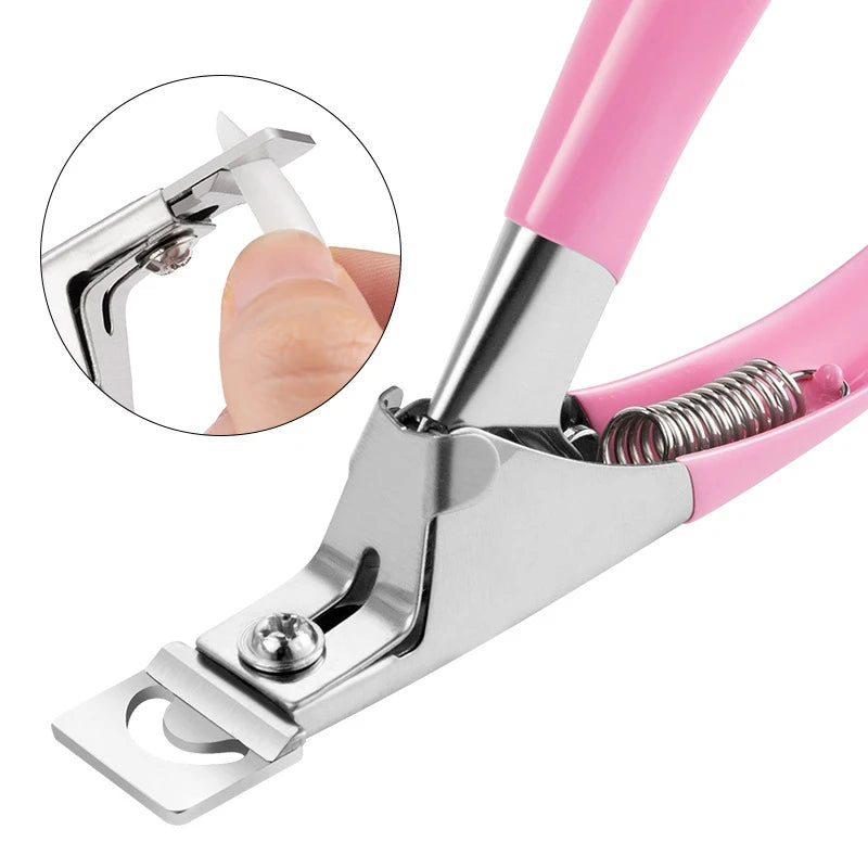 Nail Cutter Professional Fake Nail Cipper Tips Cutter U Type Acrylic Fake Nail Edge Trimmer Stainless Steel Nail Manicure Tools Vue