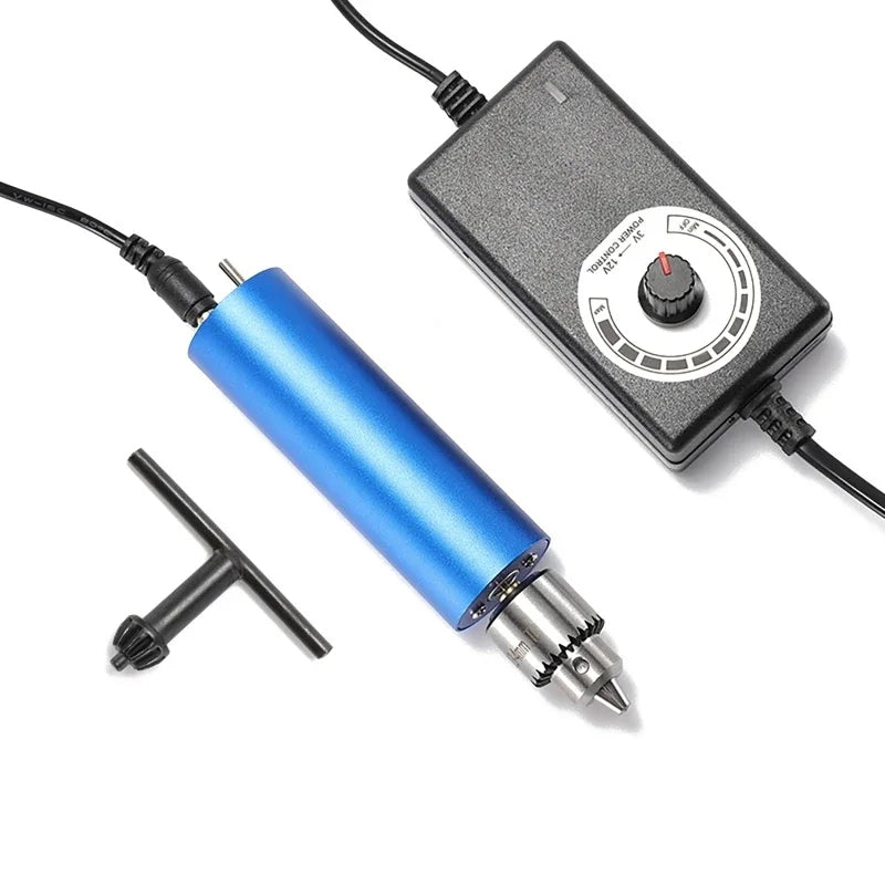 220V 13000rpm Stepless Speed-adjustable Handheld Mini Electric Grinder Polishing and Engraving Electric Drill 385 Type Motor Vue