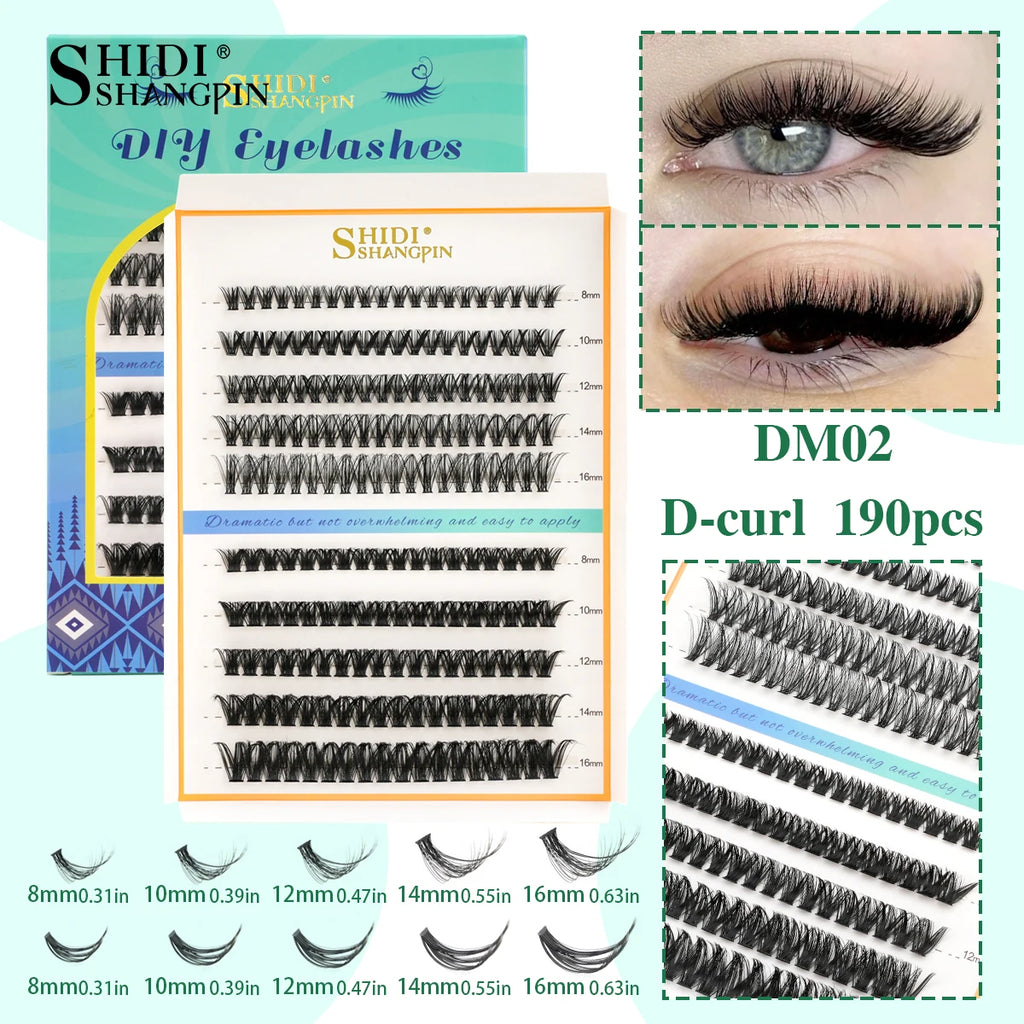 DIY Lashes D Curl Individual Lashes Extension Mix Lash Natural Look Makeup 120/200Pcs Clusters Faux Mink Eyelash Extensiones Vue