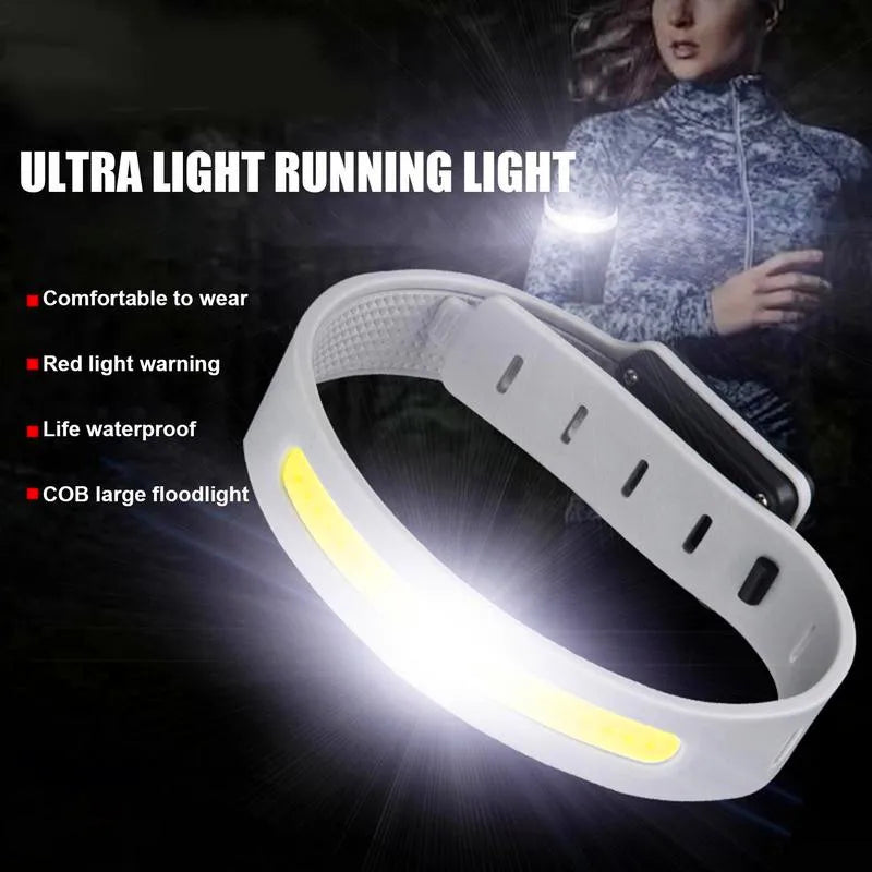 LED Night Running Wrist Guard Light Outdoor Camping COB Charging Light Sports Running Cycling Light Flashlight Built-in Battery Vue