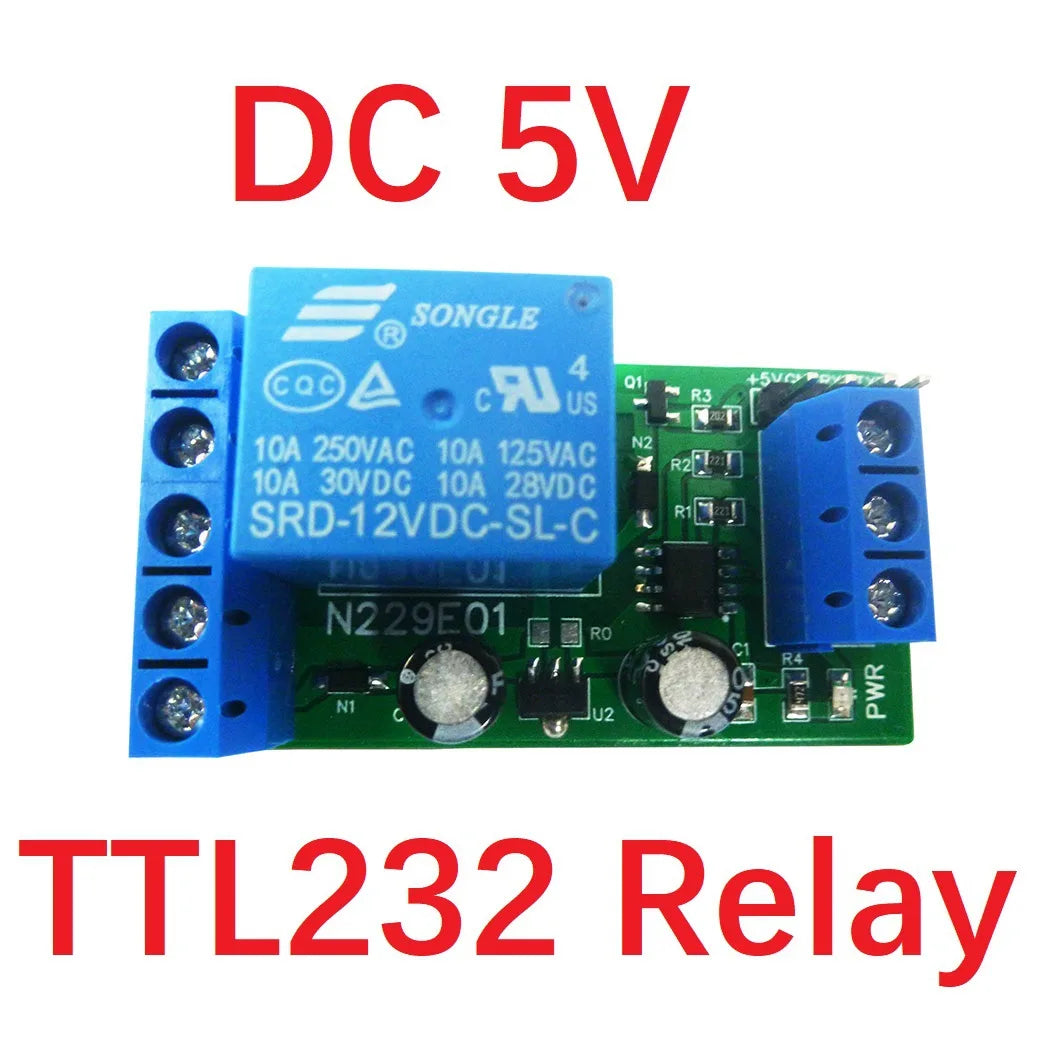 DC 5V 12V 1 Channel TYPE-C USB Relay Board RS232(TTL) PC UART Serial Port Switch Relay Module with Power Indicator Vue 5V TTL232 Relay