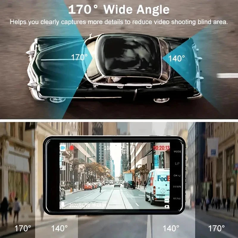 4-Inch 1080P Dual Dash Cam Touch Screen & 24H Parking Monitor Dual Dash Cam Vue