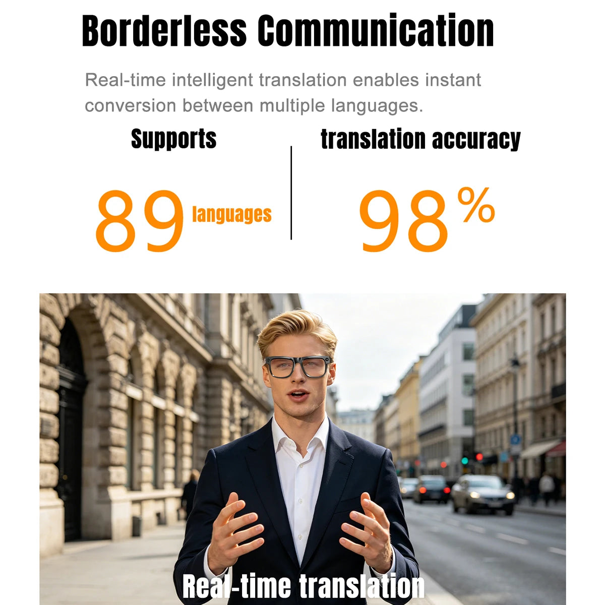 Smart Glasses 800W Pixel Camera Bluetooth IPX4 Waterproof Magnetic Charging Audio Glasses Video Voice Recorder Hands-Free Camera Vue