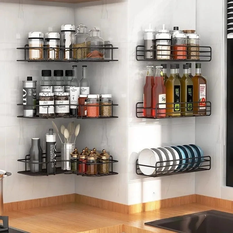 Stainless Steel Corner Shower Rack - Rustproof Wall-mounted Bathroom Storage Rack for Shampoo Toner and Cosmetics Vue