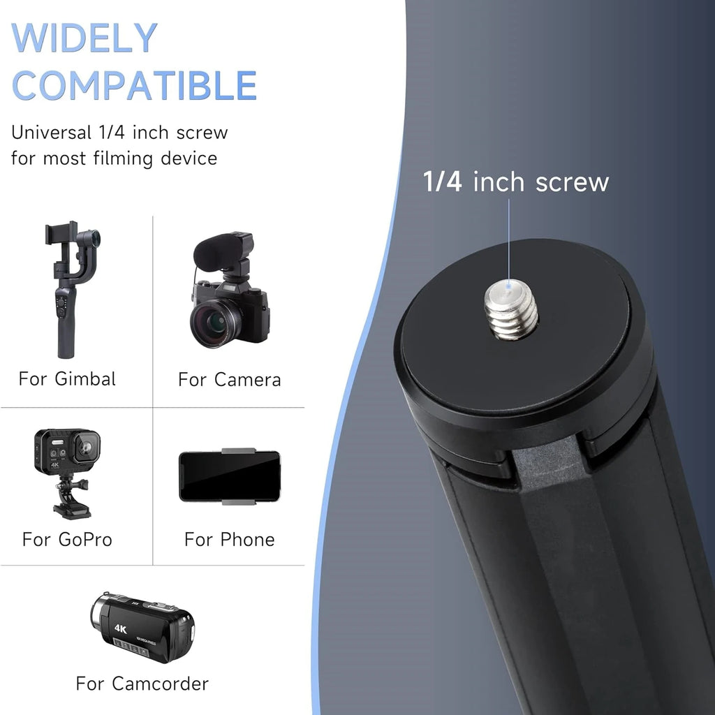 Portable Mini Table Tripod Stand Desk Tripod with 1/4'' Screw for Gopro Camera Video Vlog Grip Panel Ring Light Phone Gimbal Vue