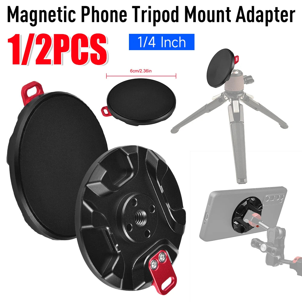 1/4 Inch Screw Hole Magnetic Phone Tripod Mount Adapter for MagSafe Phone Tripod Holder Adapter for Tripod Selfie Stick Vue