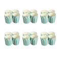 ABKW-300 Pcs Cupcake Wrapper Paper Cake Case Baking Cups Liner Muffin Dessert Baking Cup,Blue Striped Vue Blue
