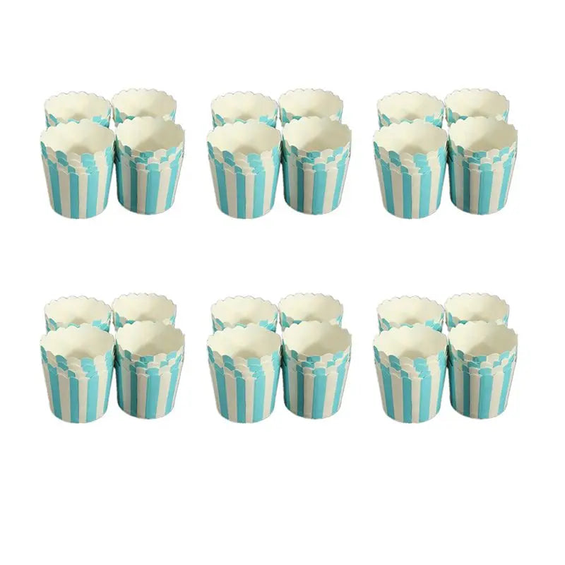 ABKW-300 Pcs Cupcake Wrapper Paper Cake Case Baking Cups Liner Muffin Dessert Baking Cup,Blue Striped Vue Blue